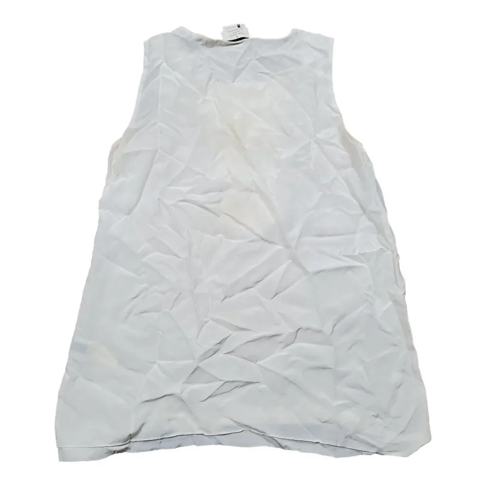 Kate Spade NY Live Colorfully Ruffled Front Sleeveless‎ Top Womens 0 Ivory Silk
